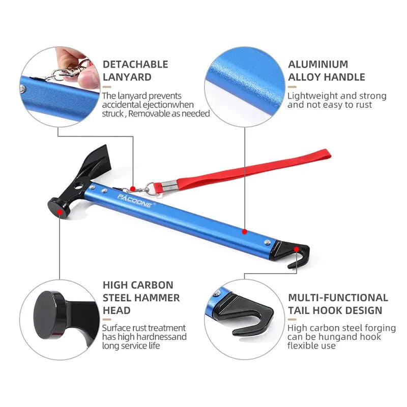 Camping Hammer with Tail Hook